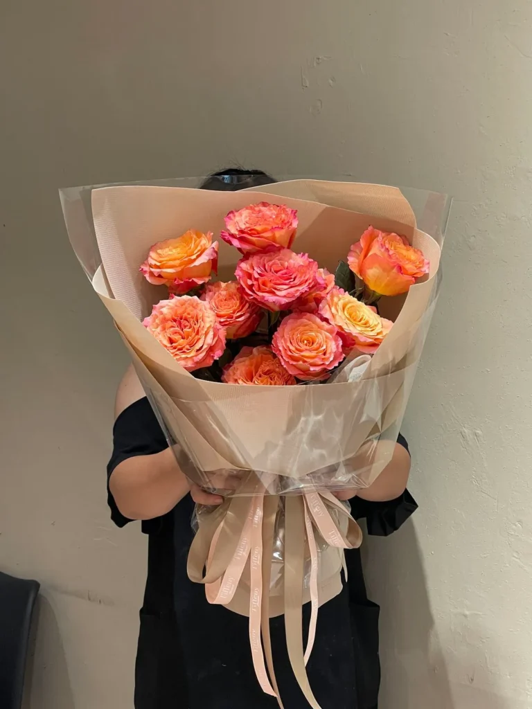 bo hoa hong mau cam chay dep 1