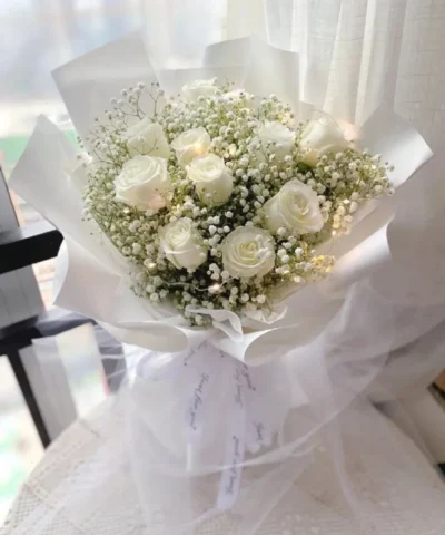 Bó hoa baby trắng đẹp